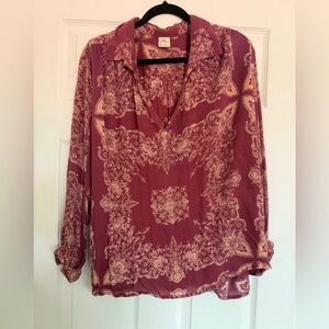 O'Neill Maroon Floral Blouse